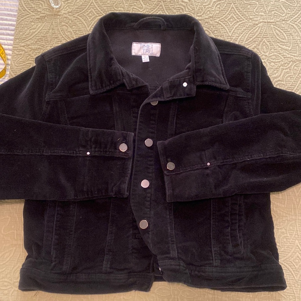 Time and true women’s black corduroy jacket